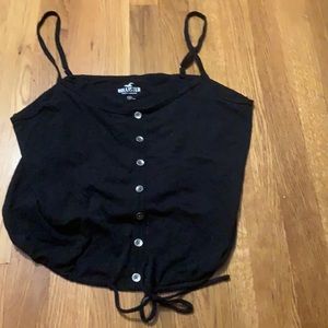 Button black tank top